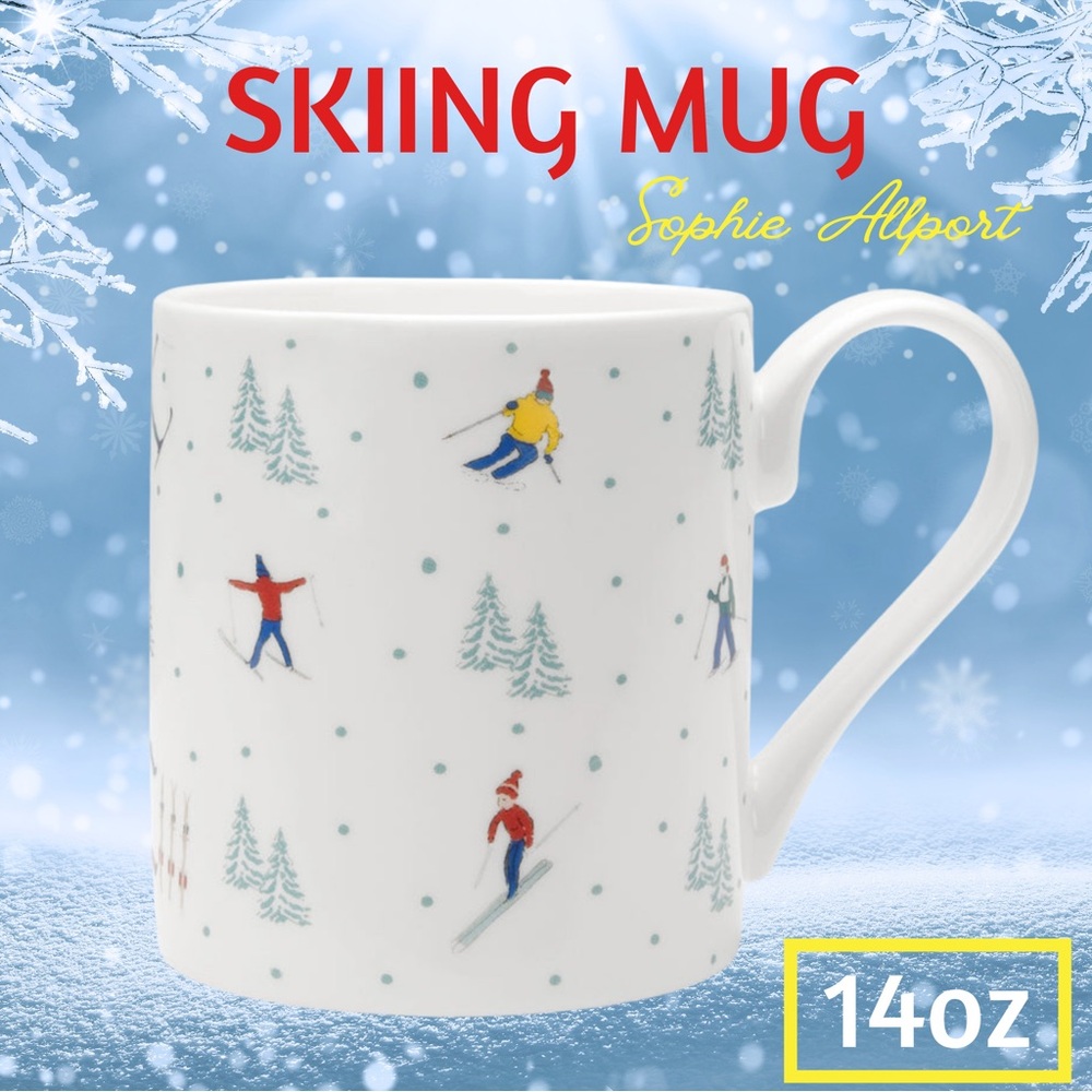 Sophie Allport Skiing Mug, 14 oz